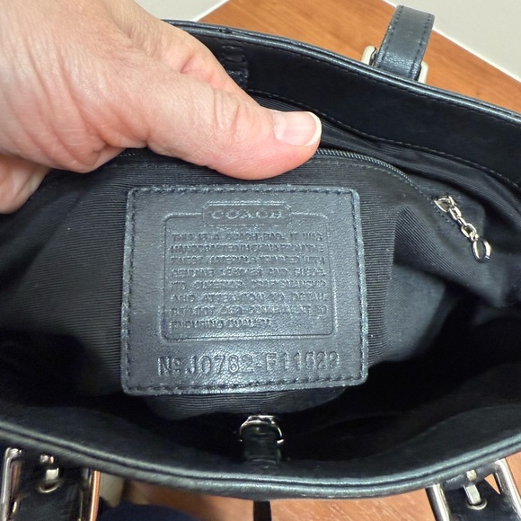 Coach Signature Stripe Mixed Media Medium Tote F11529 Shoulder HandbagAuthentic - Picture 12 of 12